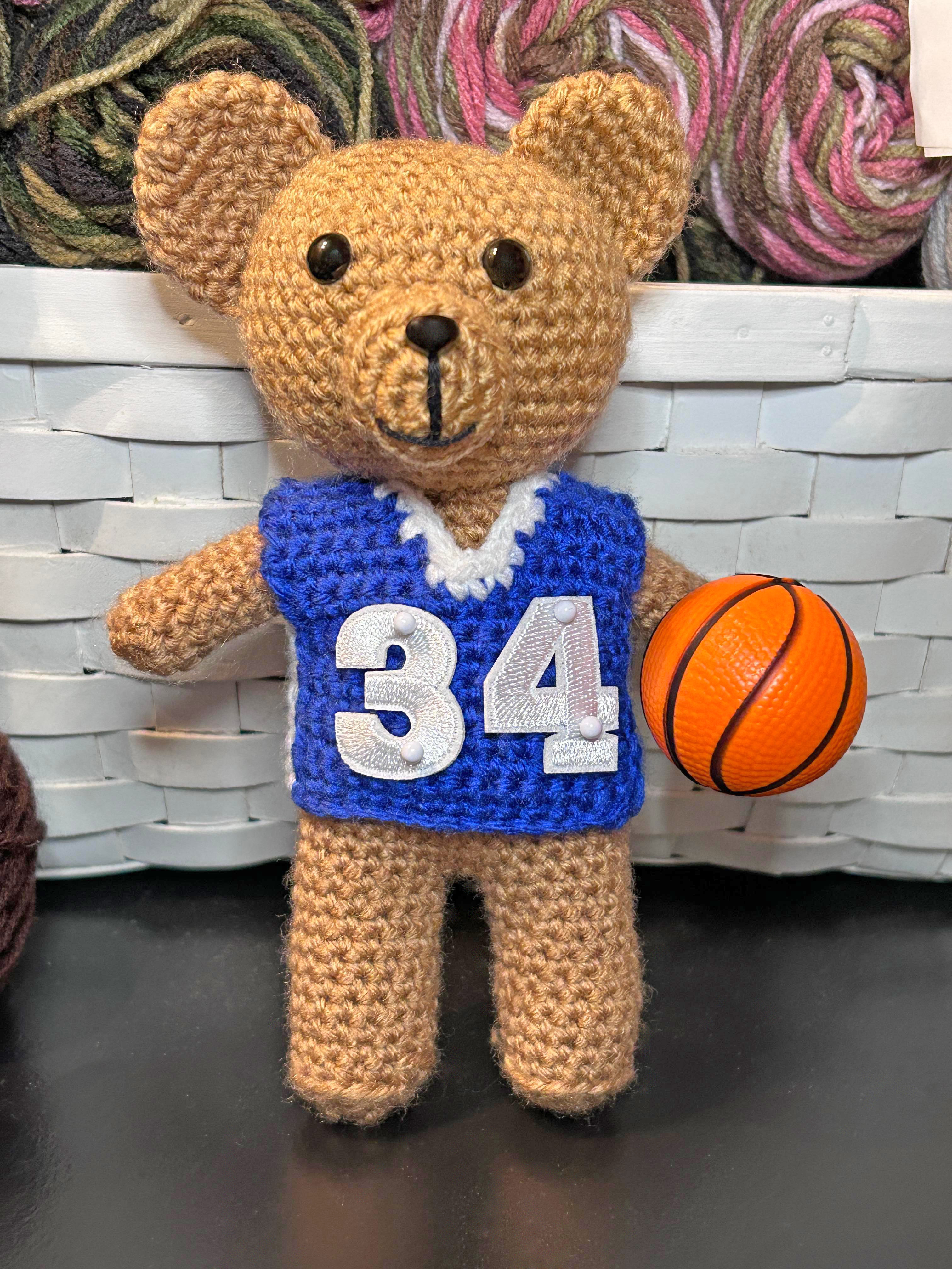 basketball bear, stuffed toy, plush teddy bear