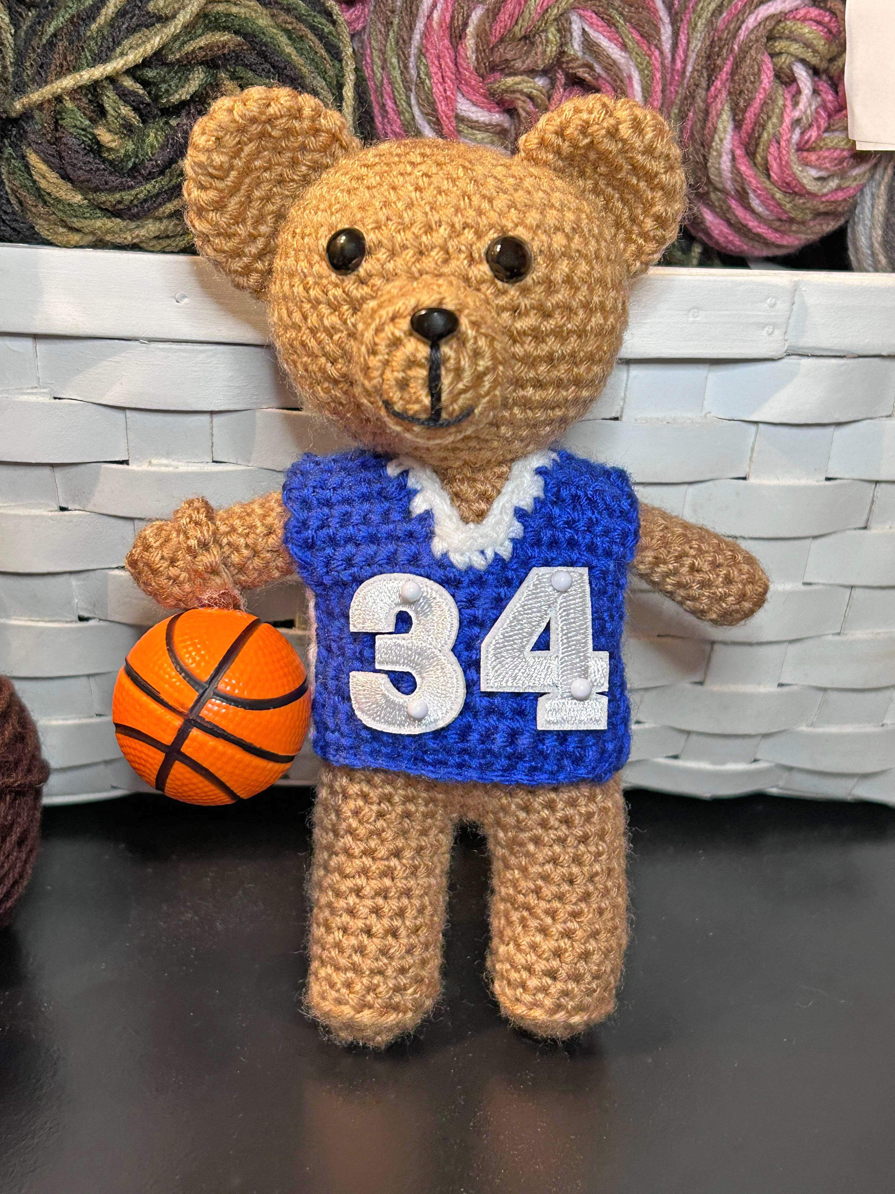 basketball bear, stuffed toy, plush teddy bear