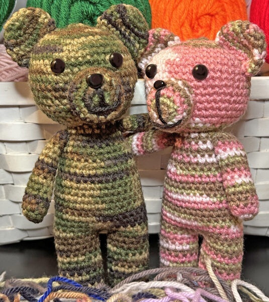 camo teddy bears, handmade crochet bear, crochet bear toy, stuffed teddy bear