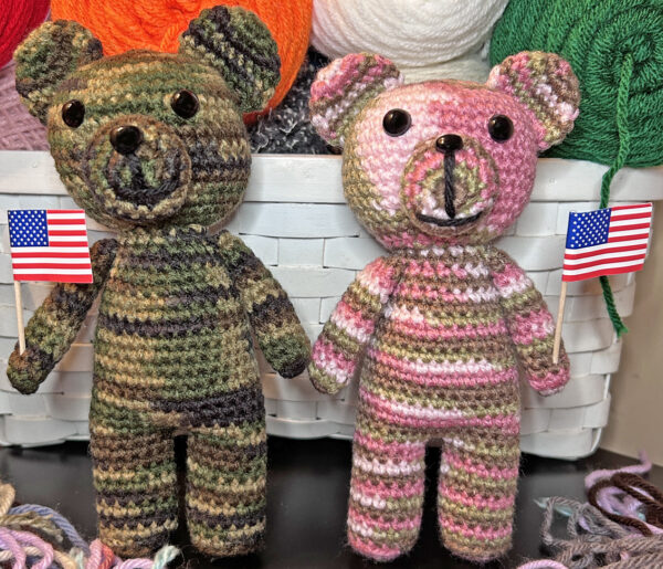 camo teddy bears, handmade crochet bear, crochet bear toy, stuffed teddy bear