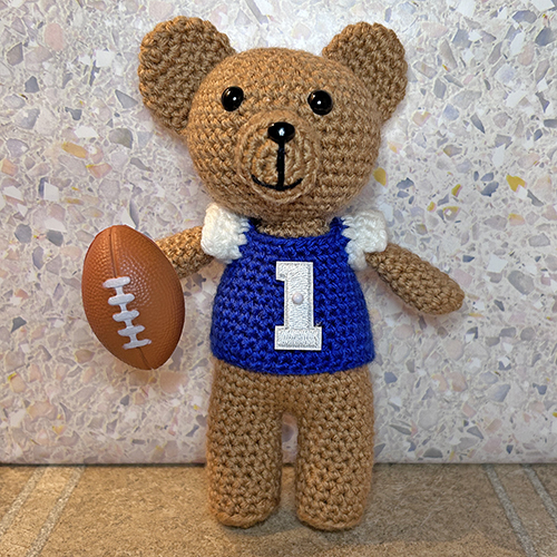 football teddy bear, handmade teddy bear, football fan gift, stuffed teddy bear